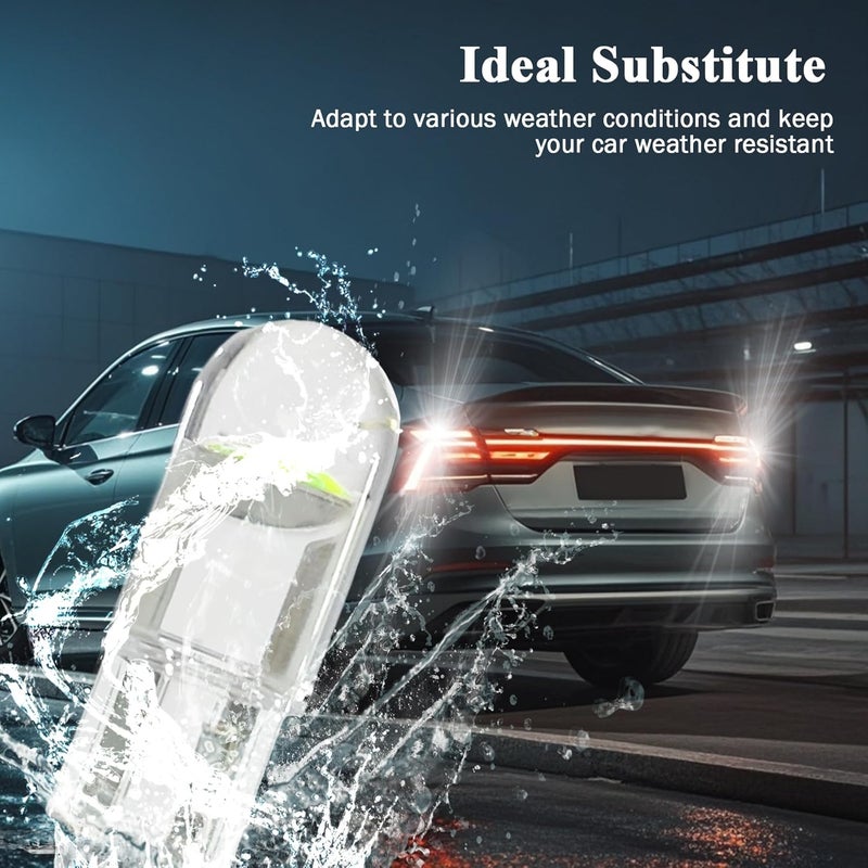 RGOAANC 30 PCS 194 LED Car Bulb, 194 LED Light Bulb White 6000K, 168 2825 W5W T10 Wedge COB LED Replacement Bulbs Error Free for Car Dome Map Door Courtesy License Plate (White) - Image 3